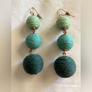 Aqua, Blue Hue, Dangle Bulb Earrings